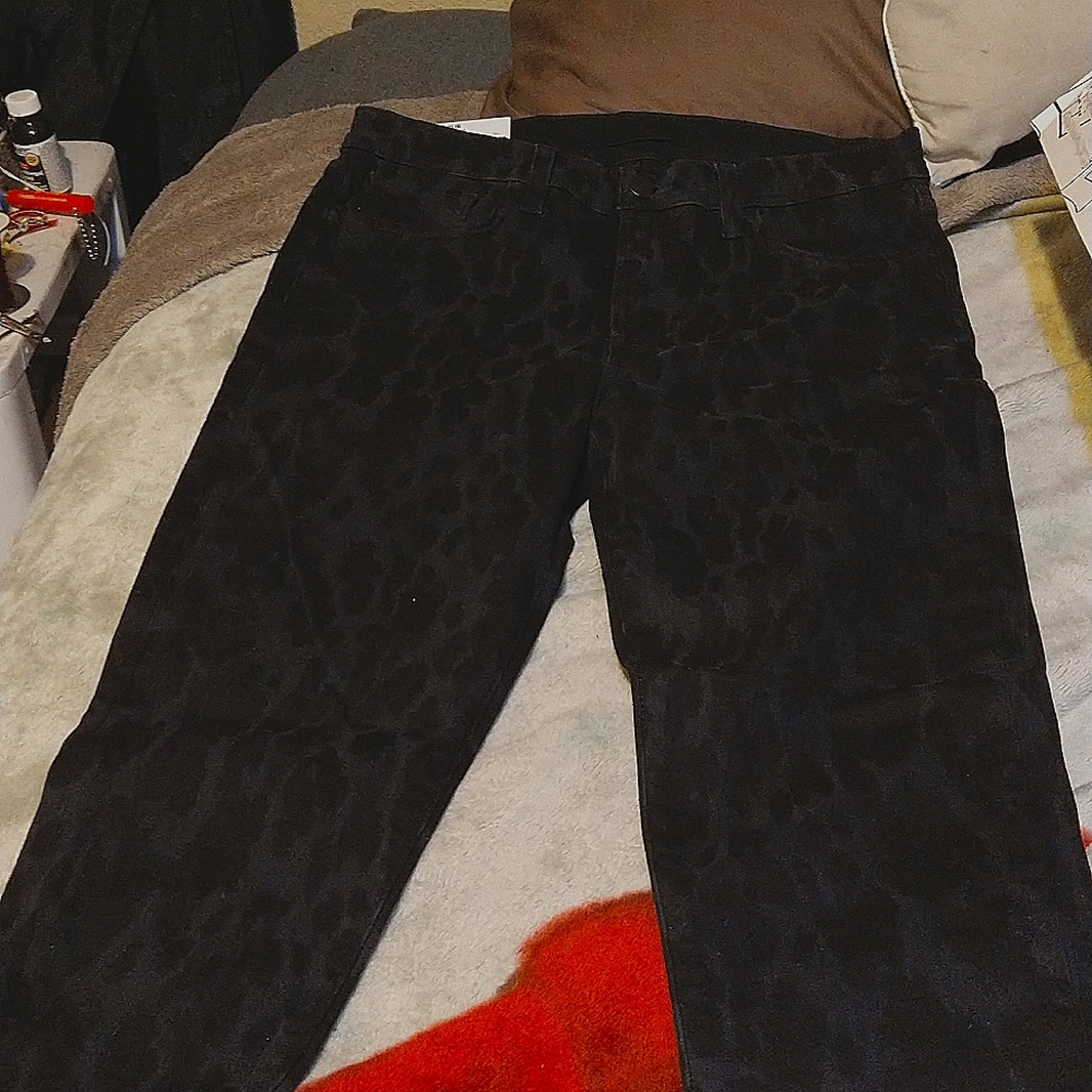 Joe's Black Cheetah Print Jeans
